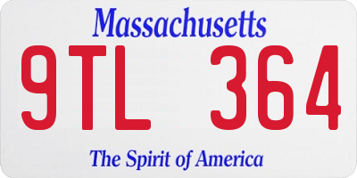 MA license plate 9TL364