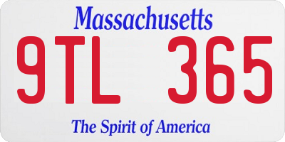 MA license plate 9TL365