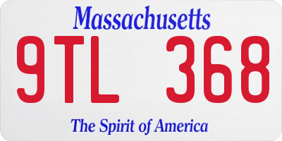 MA license plate 9TL368