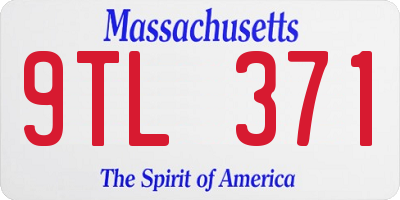 MA license plate 9TL371