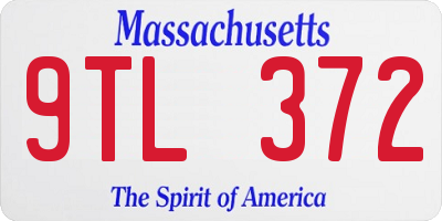 MA license plate 9TL372