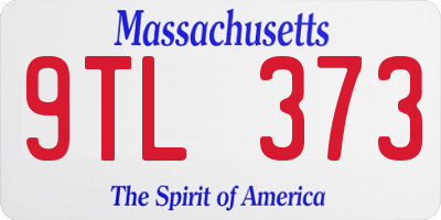 MA license plate 9TL373