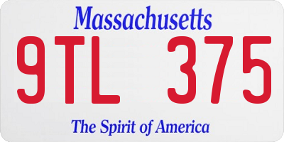 MA license plate 9TL375