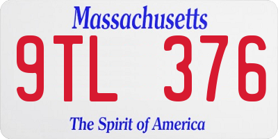 MA license plate 9TL376