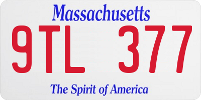 MA license plate 9TL377