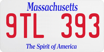 MA license plate 9TL393
