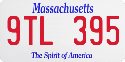 MA license plate 9TL395