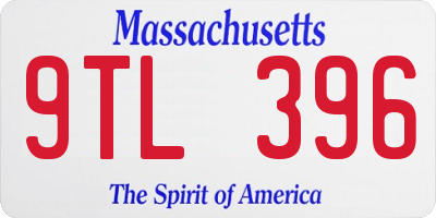 MA license plate 9TL396