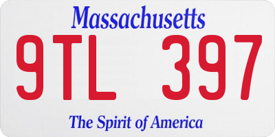 MA license plate 9TL397
