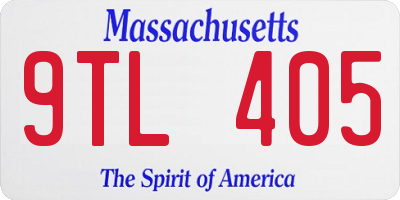 MA license plate 9TL405