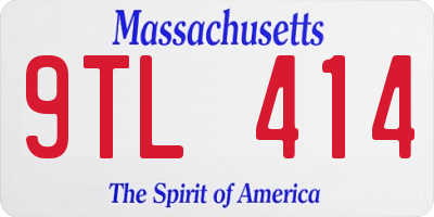 MA license plate 9TL414