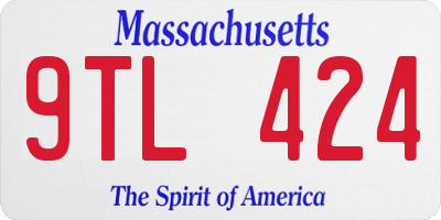 MA license plate 9TL424