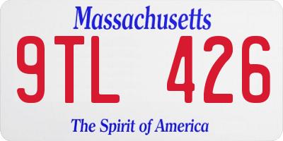 MA license plate 9TL426