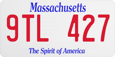 MA license plate 9TL427