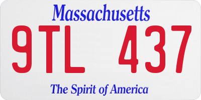 MA license plate 9TL437