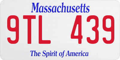 MA license plate 9TL439