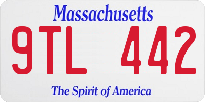 MA license plate 9TL442