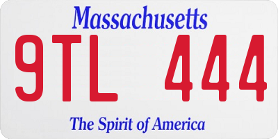 MA license plate 9TL444