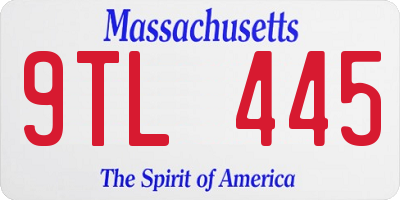 MA license plate 9TL445