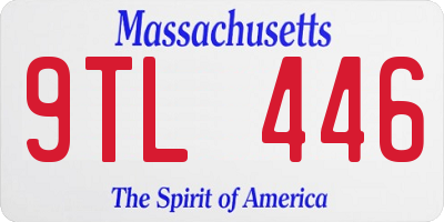MA license plate 9TL446