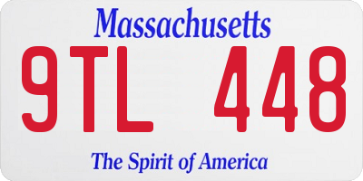 MA license plate 9TL448