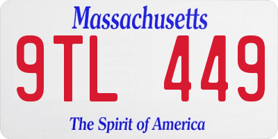 MA license plate 9TL449
