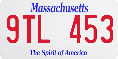 MA license plate 9TL453