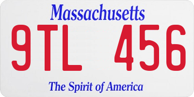 MA license plate 9TL456