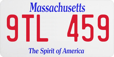 MA license plate 9TL459