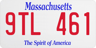 MA license plate 9TL461