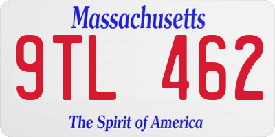 MA license plate 9TL462