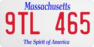MA license plate 9TL465