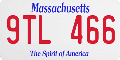 MA license plate 9TL466
