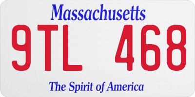 MA license plate 9TL468