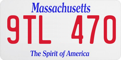 MA license plate 9TL470