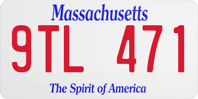 MA license plate 9TL471