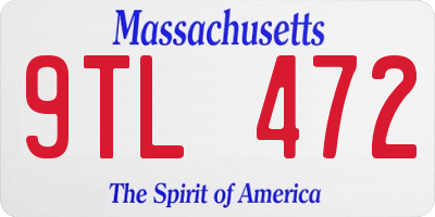 MA license plate 9TL472