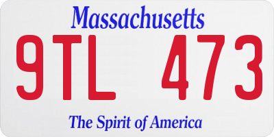 MA license plate 9TL473