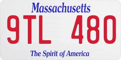 MA license plate 9TL480
