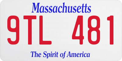 MA license plate 9TL481