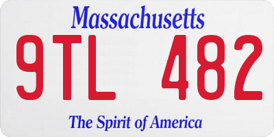 MA license plate 9TL482