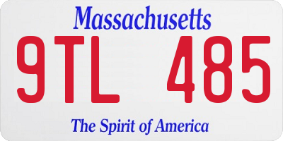 MA license plate 9TL485