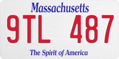 MA license plate 9TL487