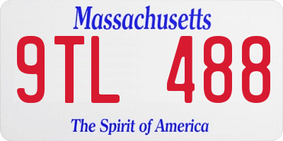 MA license plate 9TL488