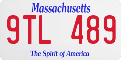 MA license plate 9TL489