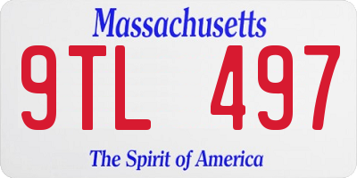 MA license plate 9TL497