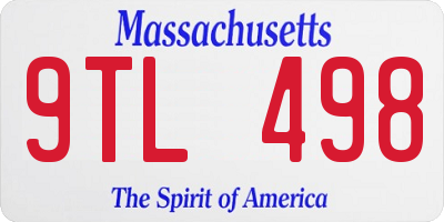 MA license plate 9TL498