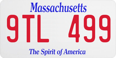 MA license plate 9TL499