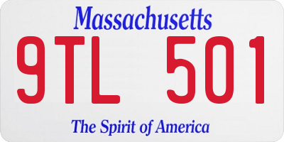 MA license plate 9TL501