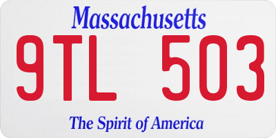 MA license plate 9TL503